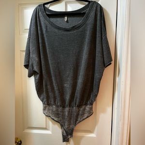 Free People Intimately snap crotch closure grey shirt